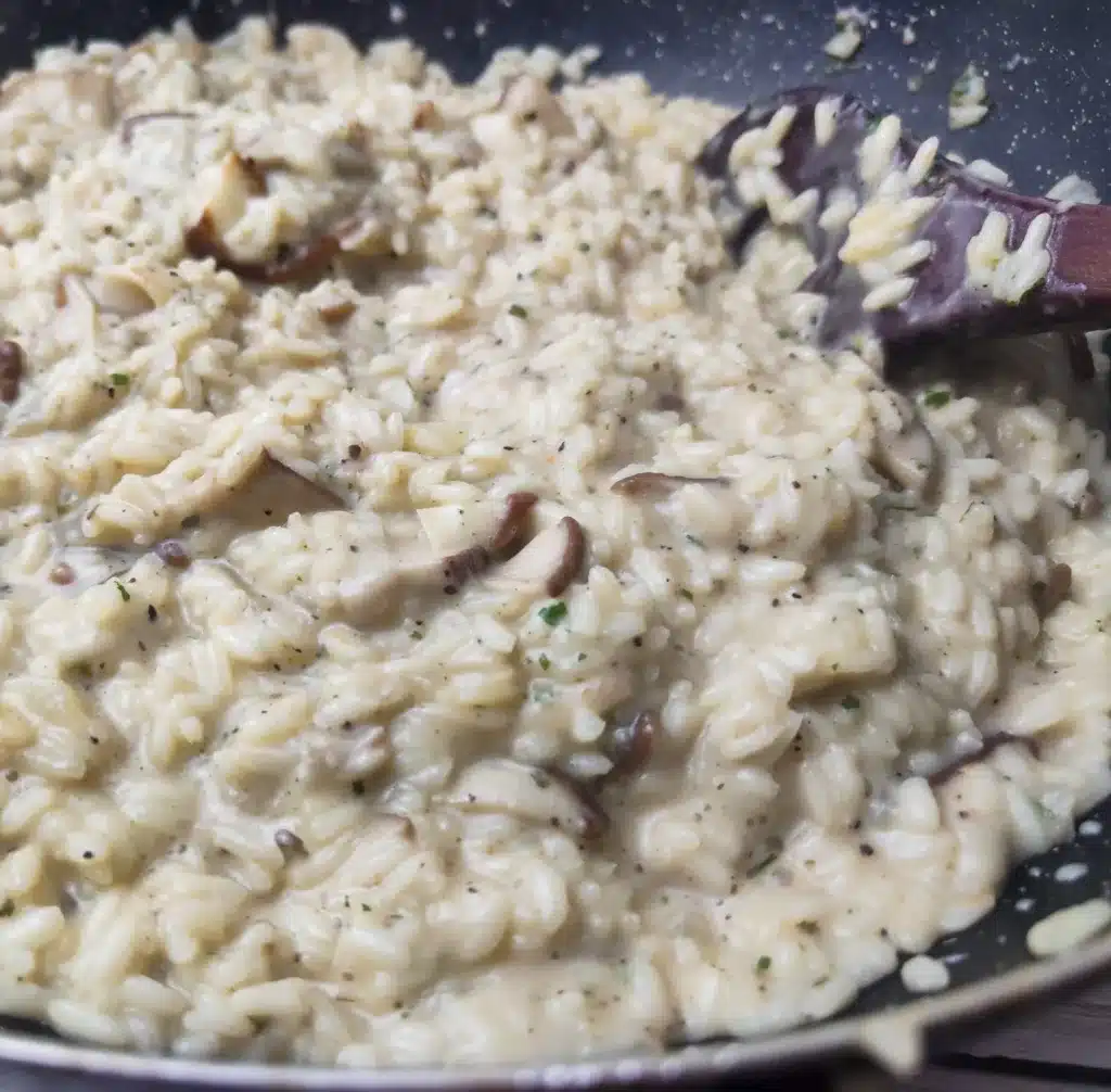 cook creamy mushroom rice