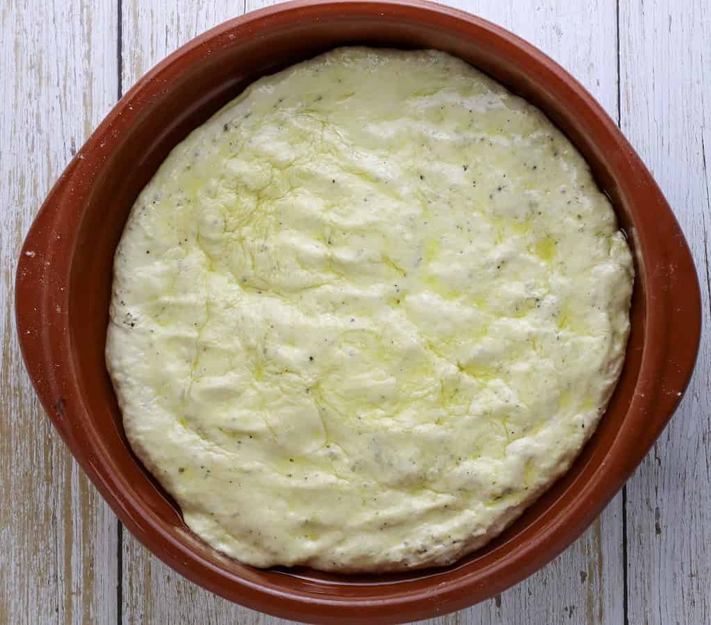 black pepper focaccia dough