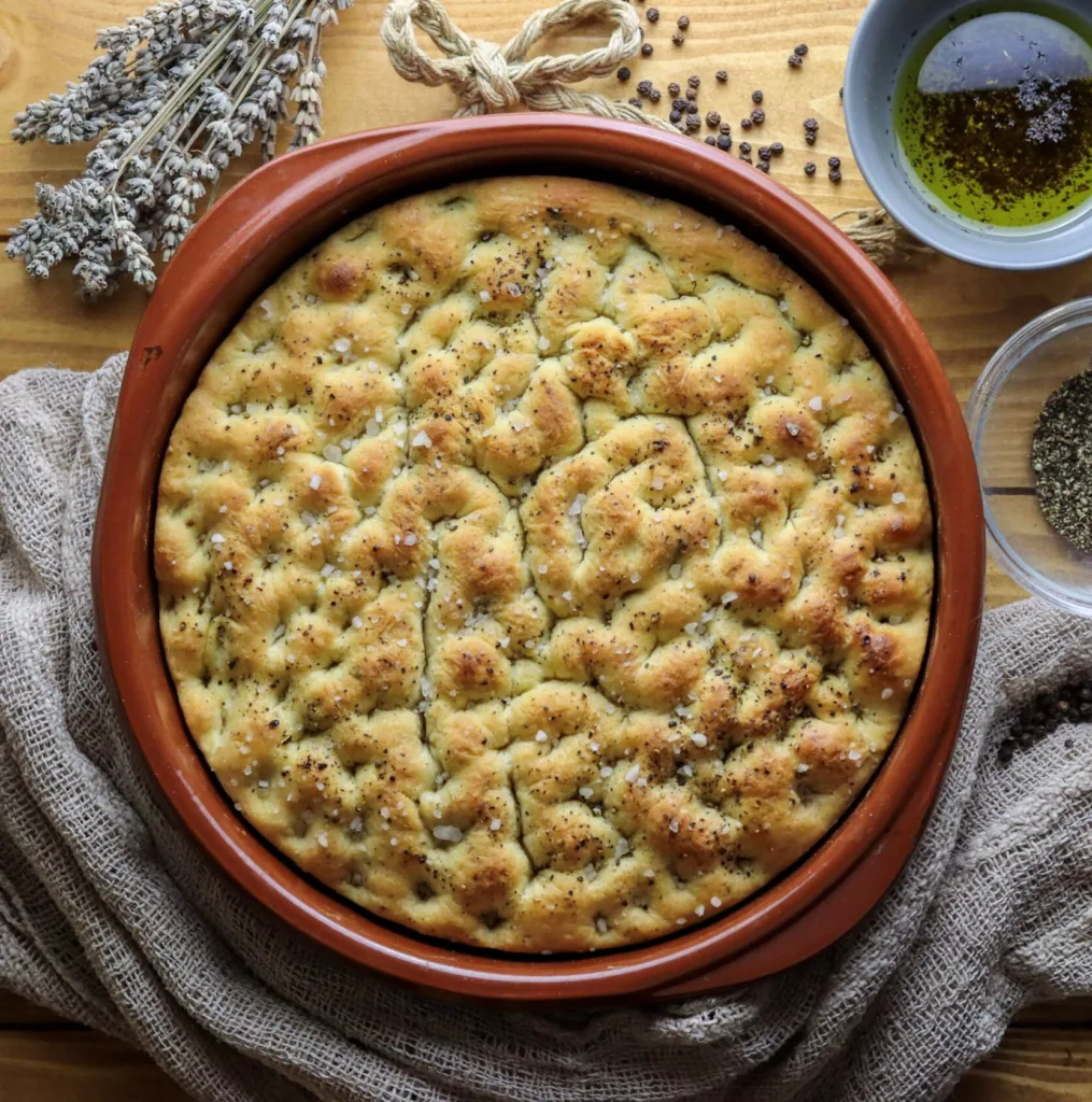 baked black pepper focaccia