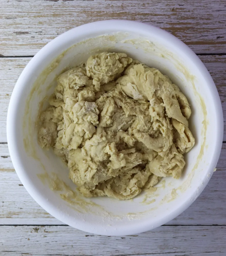 mixing cheese rolls dough 