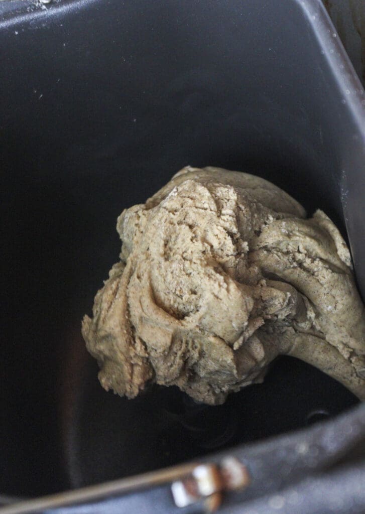 image of a dough ball kneading in a bread machine 