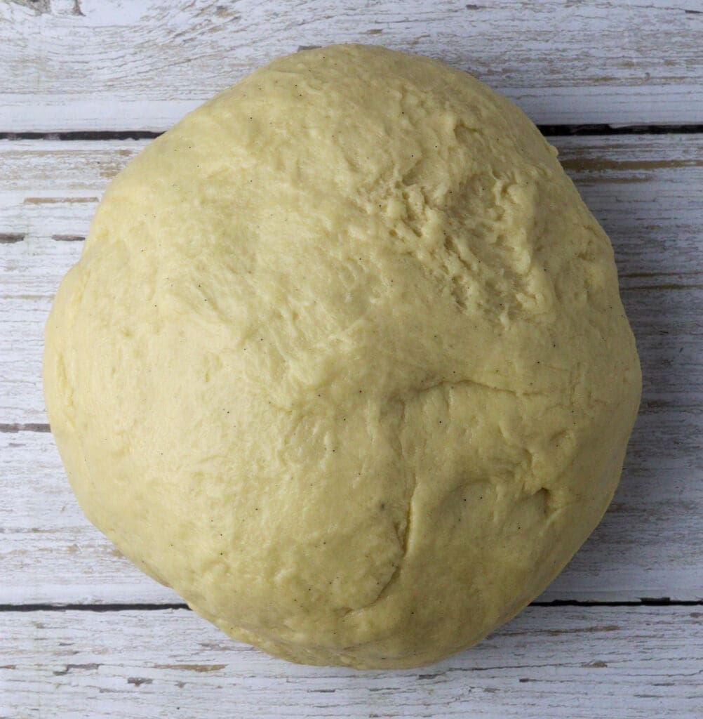 image showing a ball of dough prepared for babka