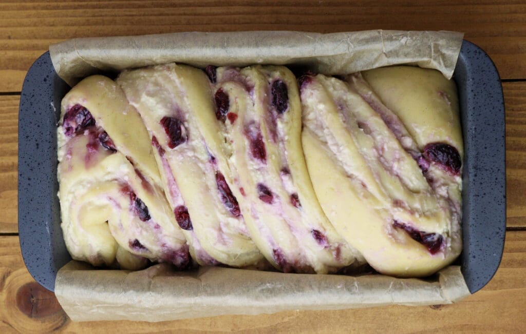 image showing the babka dough after second rising