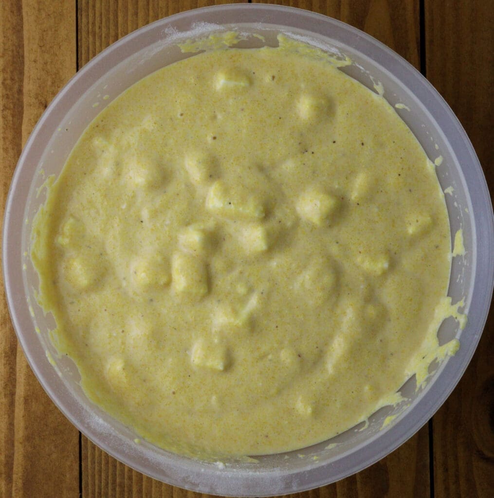 image of polenta bread mixture before baking