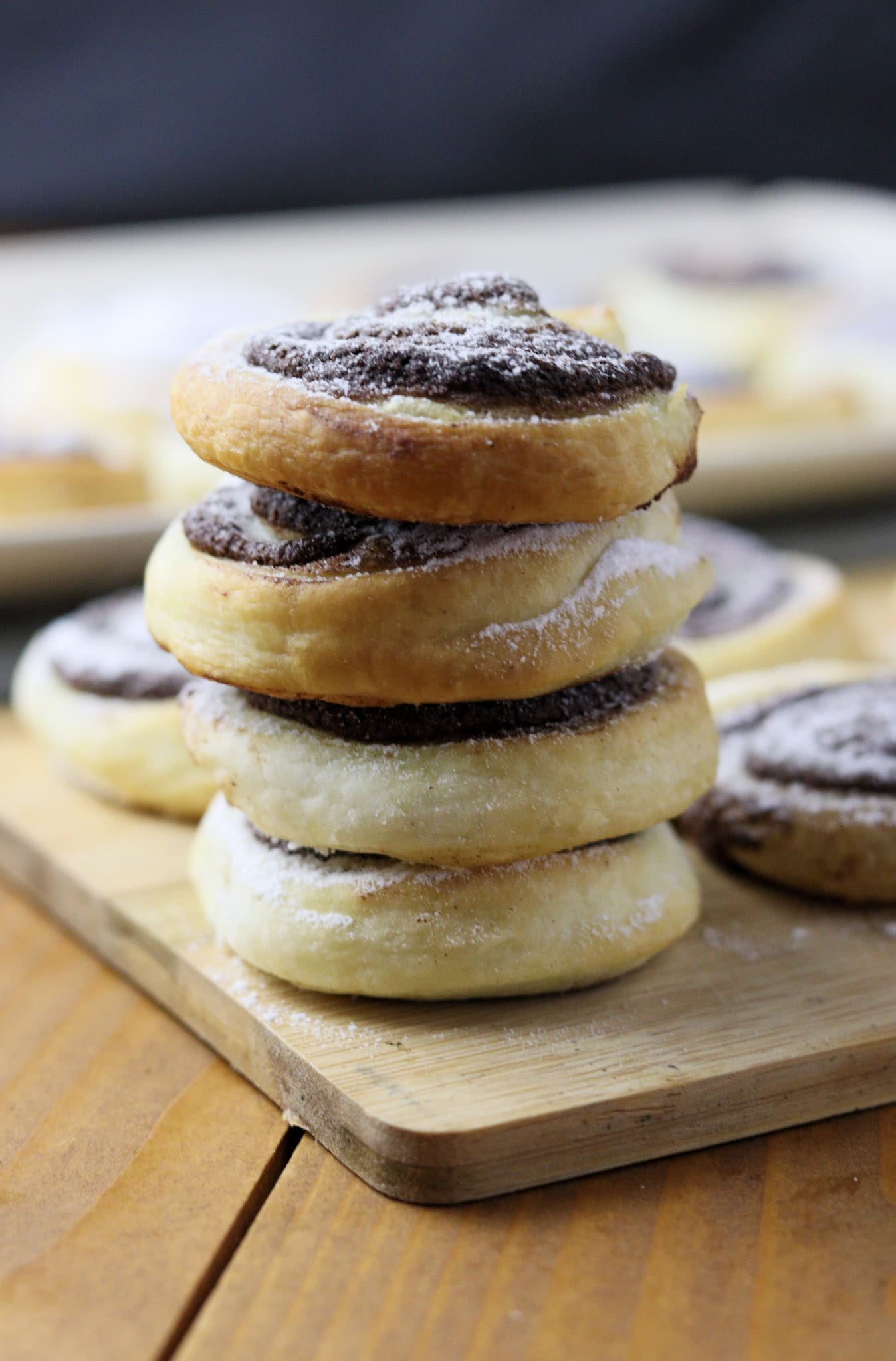 stacked puff pastry cinnamon pinwheels