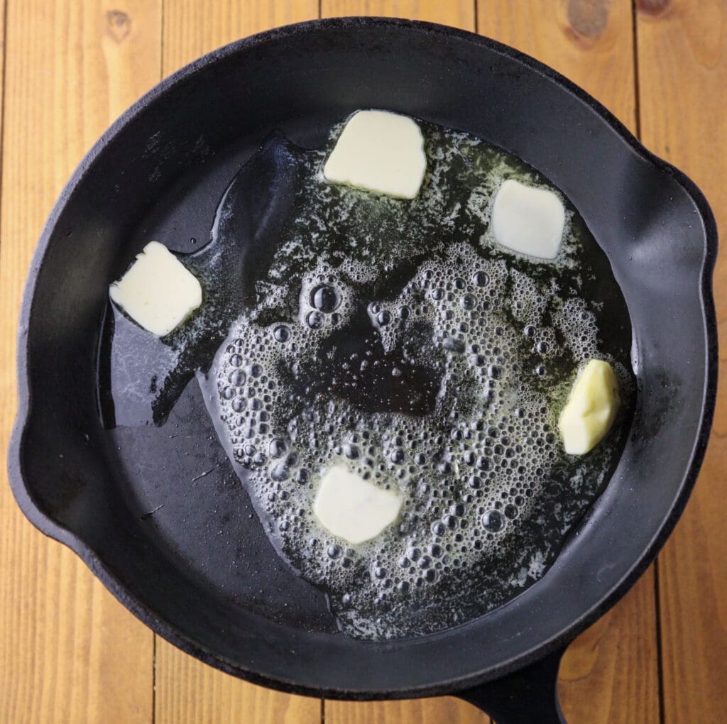 image showing how to melt the butter in a pan 