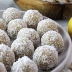 gluten-free coconut baobab bites on a plate