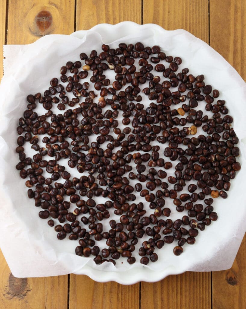 Clean baobab seeds prepared for drying on the sun. 