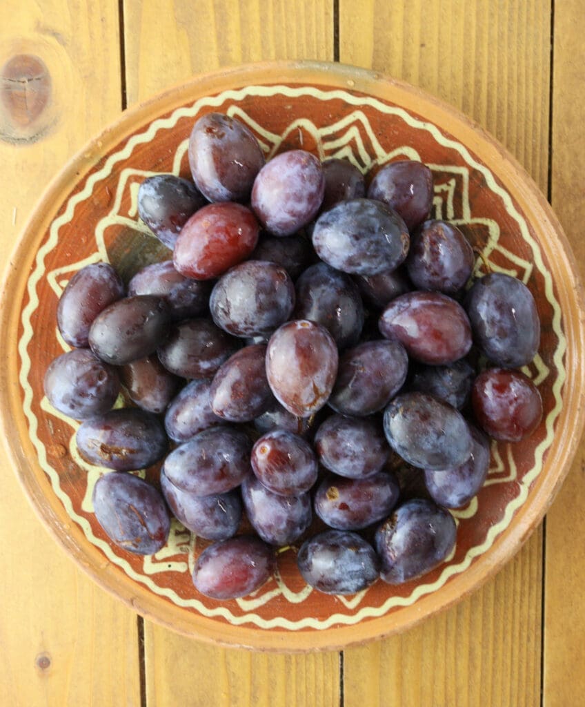 fresh plums for clafoutis